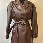 Spiegel Vintage Together Genuine Leather Short Trench Coat Brown Size Medium Photo 0
