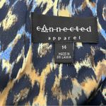 Connected Apparel Dress M Navy Blue Leopard Print Lined Career Party Photo 3