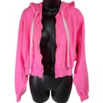 SoulCycle SOUL Cropped Zip Up Hoodie Bright Pink Athletic Casual Womens Size S Photo 2