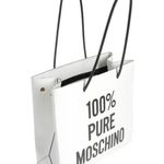 “100% PURE MOSCHINO” White Leather Shoulder Bag, New with Tag Photo 4