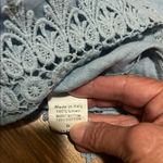 Terzo millennial 100% linen Embellished Blue Short Sleeve Boxy Blouse small Photo 3