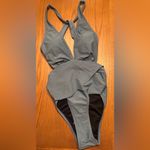 Cupshe Calm Sea Plunge V-Neck Ruched Monokini One-Piece Swimsuit Blue Size Small Photo 4