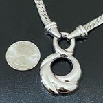 infinity Vintage NAPIER O-Ring Drop Pendant Shiny Snake Chain Silver Necklace Photo 5