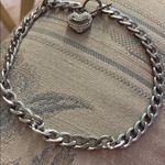 Heavy Silver tone I love you Heart Pendant Chain Necklace Photo 0