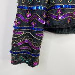 Adrianna Papell Vintage Boutique Evening Silk Beaded Sequin Glam Jacket Womens M Photo 3