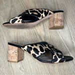 Kate Spade  Denault Leopard Calf Hair Mules Cork Block Heel Women’s Size 7.5 Photo 5