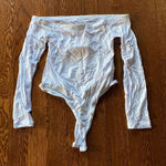 Missguided  White Long Sleeve Bardot Bodysuit SIZE 6 Photo 0