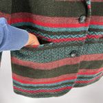Vintage Lawrence Bruce Blazer western Striped Wool Blend Blanket Jacket size 2P Photo 2