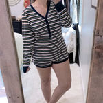 None Striped velvet onesie romper lounge size extra large Photo 2