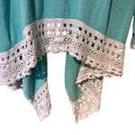 Liz Claiborne New York Open Cardigan Drapery Crochet Trim SZ XL Boho Cottage Green Photo 10