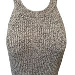 Madewell High Neck Sweater Tank Dress Sz M Heather Gray Sleeveless 100% Cotton Photo 2