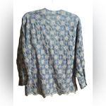 ZARA Blue & White Floral Embroidered Boho Eyelet Linen Blouse Women Sz S Photo 5