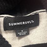 Summersalt  Sweater Womens Small Cashmere Fine Merino Wool Two Tone White Black Photo 2