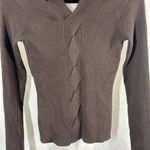 Jonathan Simkhai Leah Ribbed Cable Knit Wool Blend Sweater Chocolate Size XS Photo 7
