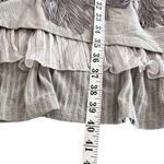 Save The Queen Long Sleeve Metallic Stripe Fringe Dress Greige Women's Small Photo 6