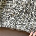 Chunky High Neck Wool Zip Up Sweater Gray Photo 9