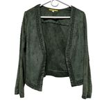 Gianni Bini DFG) Gianni‎ Bini Womens size XS Hunter Green jacket blazer Dillard's Faux Suede Photo 1