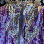Vintage Purple and Cream Kimono with Gold Beading Size M Size M Photo 1