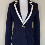 8 Eight Blue White Schoolgirl Blazer Sz Small ? Lady Jacket Photo 0