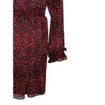 ZARA  Women's Dress Cheetah Long Sleeve Ruffled Trim Mini Red & Black‎ Large NWT Photo 9