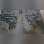 No Boundaries Nobo  Women's Capri Light Wash Jeans Rhinestone Size 3 Photo 4