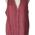 prAna  mauve pink button down sleeveless tank top size S Photo 0