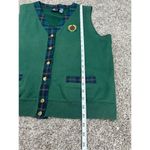 Liz Claiborne Vtg Lizsport Golf Preppy Tennis Sweater Vest V Neck Button Up Plaid Green/Blue L Photo 7