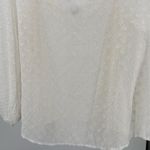Liz Claiborne cream textured layered sheer top with metallic gold thread accents Photo 3