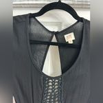 Surf Gypsy  black crochet cut out front rayon crinkle boho bohemian mini dress Photo 8