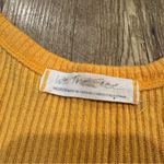 Free People  Mustard Yellow Racerback Waffle Knit Tank Top Photo 1