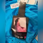 Vanity Fair  NWT old stock peacock blue long gown slip dress short sleeve size S. Photo 11