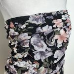 Honey Punch  Black Floral Strapless Top NWT Size Medium Ruched Strapless Blouse Photo 2
