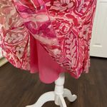 Avenue Fairy Floral Flower Pink 100% Silk Midi Flowy Skirt Plus Size 16 XL Photo 3