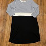 J.Jill Dress Womens Small Petite Navy Blue White Striped Stretch 3/4 Sleeves Photo 0