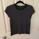 Brandy Melville  Grey and Black Striped T Shirt Photo 0