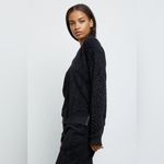 Rails Revolve  Marlo Black Fleck Leopard Pullover Cotton Side Zip LS Sweatshirt S Photo 1