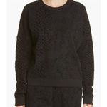 Rails  Women's Black Animal Print Sweatshirt XS Marlo Flocked Cobra Pattern Photo 0