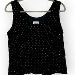 R & M Richards Vintage Y2K  Black Sequin Tank Top Beaded Party Blouse Size 12 Photo 0