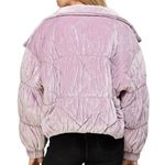 Sweet Lemon Lavender Fields Velvet Puffer Jacket Size Large NWT Photo 3