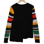 Nine West Womens  Black Yellow Purple Cream Orange Green Crew Neck Sweater Size M Photo 1