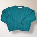 Vintage L.L. Bean Green Mohair Wool Blend Cardigan Ribbed Sweater Boxy Cozy L Size L Photo 1