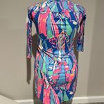 Lilly Pulitzer Ali Dress Bay Blue Out to Sea 3/4 sleeve v neck dress size xxs Photo 4