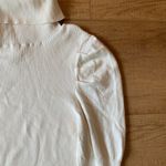 Anthropologie Size medium white balloon sleeve Bodycon mock neck top Photo 2