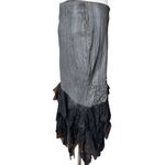 Chagall Gray Black Lace Ruffle Bead Sequin Embellished Cocktail Party Skirt Sz 6 Photo 6