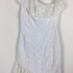 Majorelle  White Lace  Midi Dress Small One Shoulder Asymmetric Ruffle Bridal Photo 8
