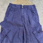 Pilcro Offshore Linen Blend Parachute Cargo Pants High Rise in Dark Purple XS Photo 3
