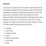 Dickies NWT  Work White Cropped Frey Hem Pants Relaxed Fit Pockets Juniors 9 Photo 3