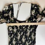 Reformation  Russet Top in Elizabeth Women's Large Black Floral‎ Smocked Dainty Photo 8