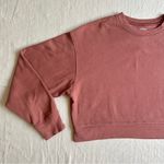 Girlfriend Collective Girlfrind Collective 50/50 Cropped Sweatshirt Pullover in Mauve Size Medium Photo 1