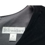 Dress Barn  Long Black Velvet Party Formal Cocktail Dress Beaded Fringe Stretch 14 Photo 7
